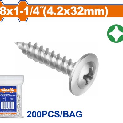 WADFOW ΛΑΜΑΡΙΝΟΒΙΔΑ ΦΑΡΔΥ ΚΕΦΑΛΙ WAFFER 8 Χ 1-1/4" / 4.2 X 32mm 200TEM (WXS7914)