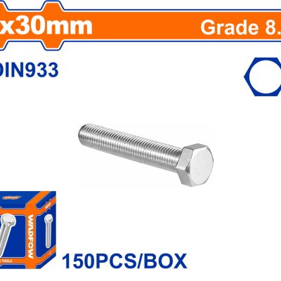 WADFOW ΒΙΔΑ ΕΞΑΓΩΝΗ ΓΑΛΒ. 8.8 DIN933 8X30 150TEM (WXSP526A)