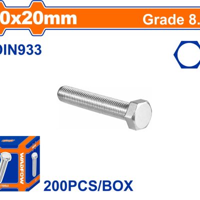 WADFOW ΒΙΔΑ ΕΞΑΓΩΝΗ ΓΑΛΒ. 8.8 DIN933 10X20 200TEM (WXSP534A)