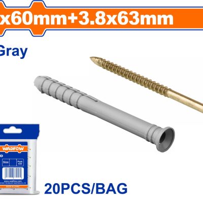 WADFOW ΒΙΣΜΑ ΠΛΑΣΤΙΚΟ ΧΤΥΠΗΤΟ ΜΕ ΒΙΔΑ 6Χ60mm / 3.8X63mm 20TEM (WXTO912)