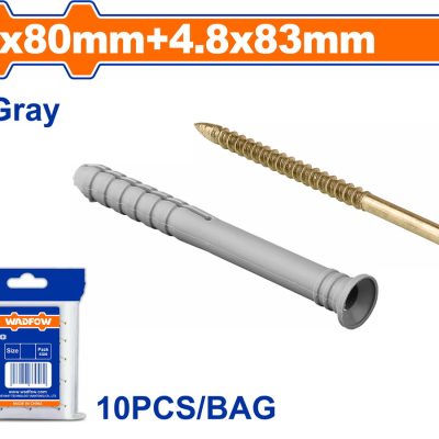 WADFOW ΒΙΣΜΑ ΠΛΑΣΤΙΚΟ ΧΤΥΠΗΤΟ ΜΕ ΒΙΔΑ 8Χ80mm / 4.8X83mm 10TEM (WXTO922)