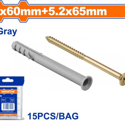 WADFOW ΒΙΣΜΑ ΠΛΑΣΤΙΚΟ ΧΤΥΠΗΤΟ ΜΕ ΒΙΔΑ 8Χ60mm / 5.2X65mm 15TEM (WXTP921)