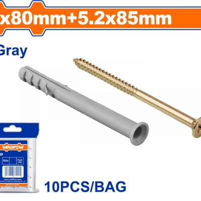 WADFOW ΒΙΣΜΑ ΠΛΑΣΤΙΚΟ ΧΤΥΠΗΤΟ ΜΕ ΒΙΔΑ 8Χ80mm / 5.2X85mm 10TEM (WXTP922)