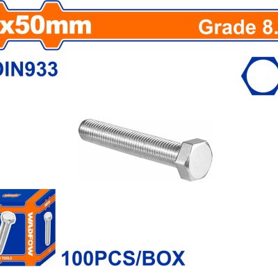 WADFOW ΒΙΔΑ ΕΞΑΓΩΝΗ ΓΑΛΒ. 8.8 DIN933 8X50 100TEM (WXSP52AA)