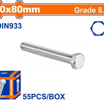 WADFOW ΒΙΔΑ ΕΞΑΓΩΝΗ ΓΑΛΒ. 8.8 DIN933 10X80 55TEM (WXSP53FA)