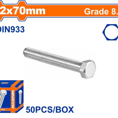 WADFOW ΒΙΔΑ ΕΞΑΓΩΝΗ ΓΑΛΒ. 8.8 DIN933 12X70 50TEM (WXSP54DA)